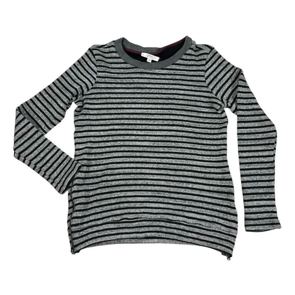 Drew Long Sleeve Striped shirt size Medium Black Gray